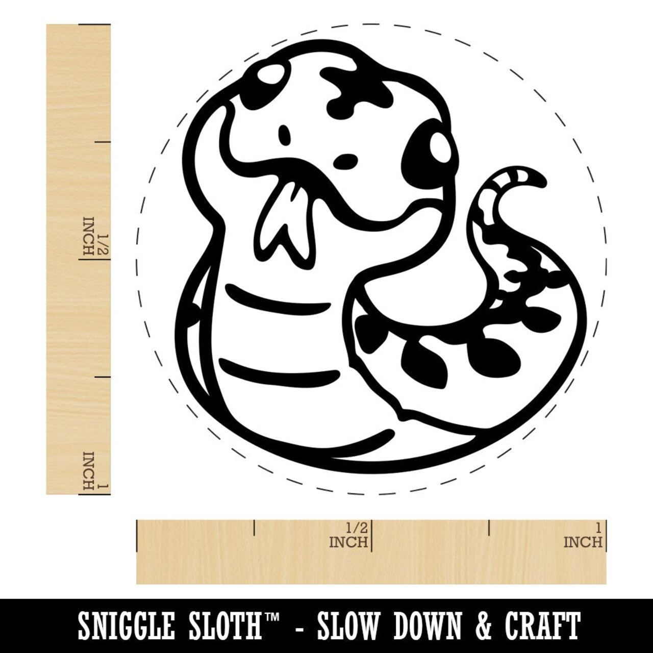 Sassy Snake with Tongue Sticking Out Rubber Stamp for Stamping Crafting Planners